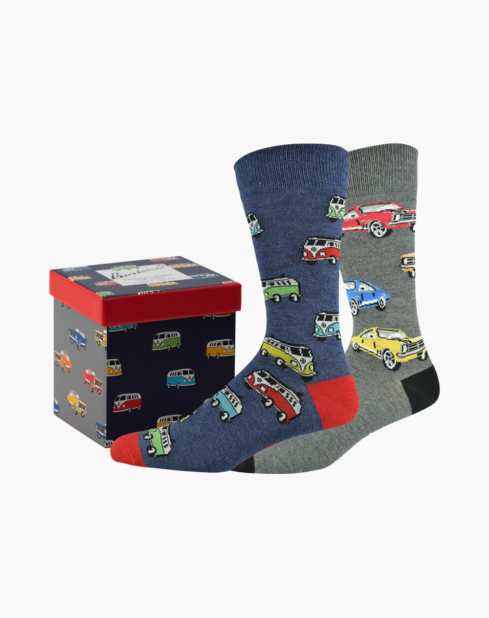 Bamboozld Mens Rev Head 2pk Socks Gift Box - Multi / R7-11