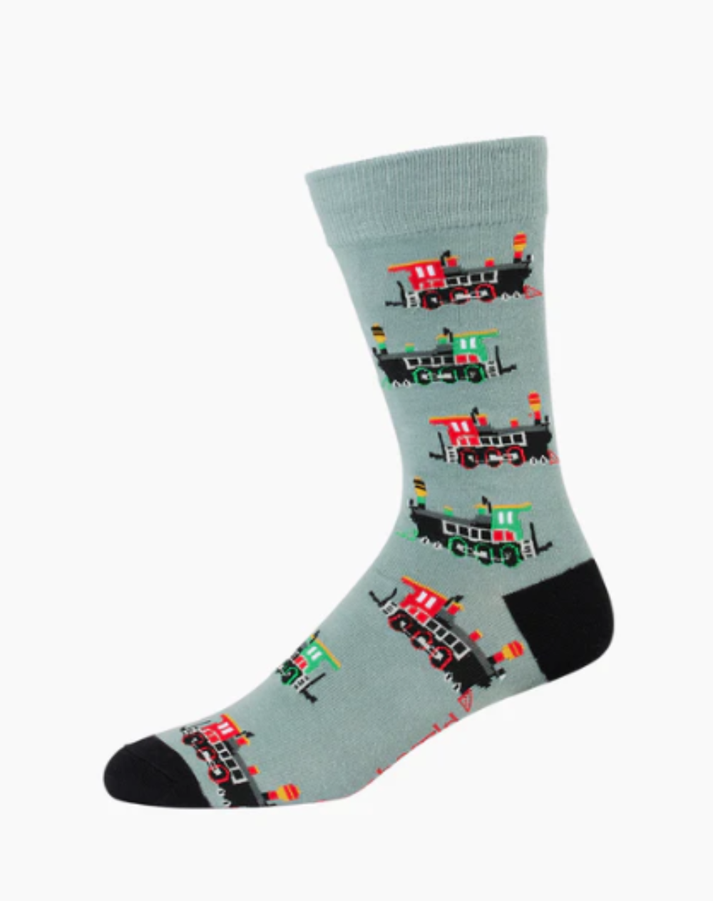 Bamboozld Mens Steam Train Bamboo Socks - Khaki / R7-11
