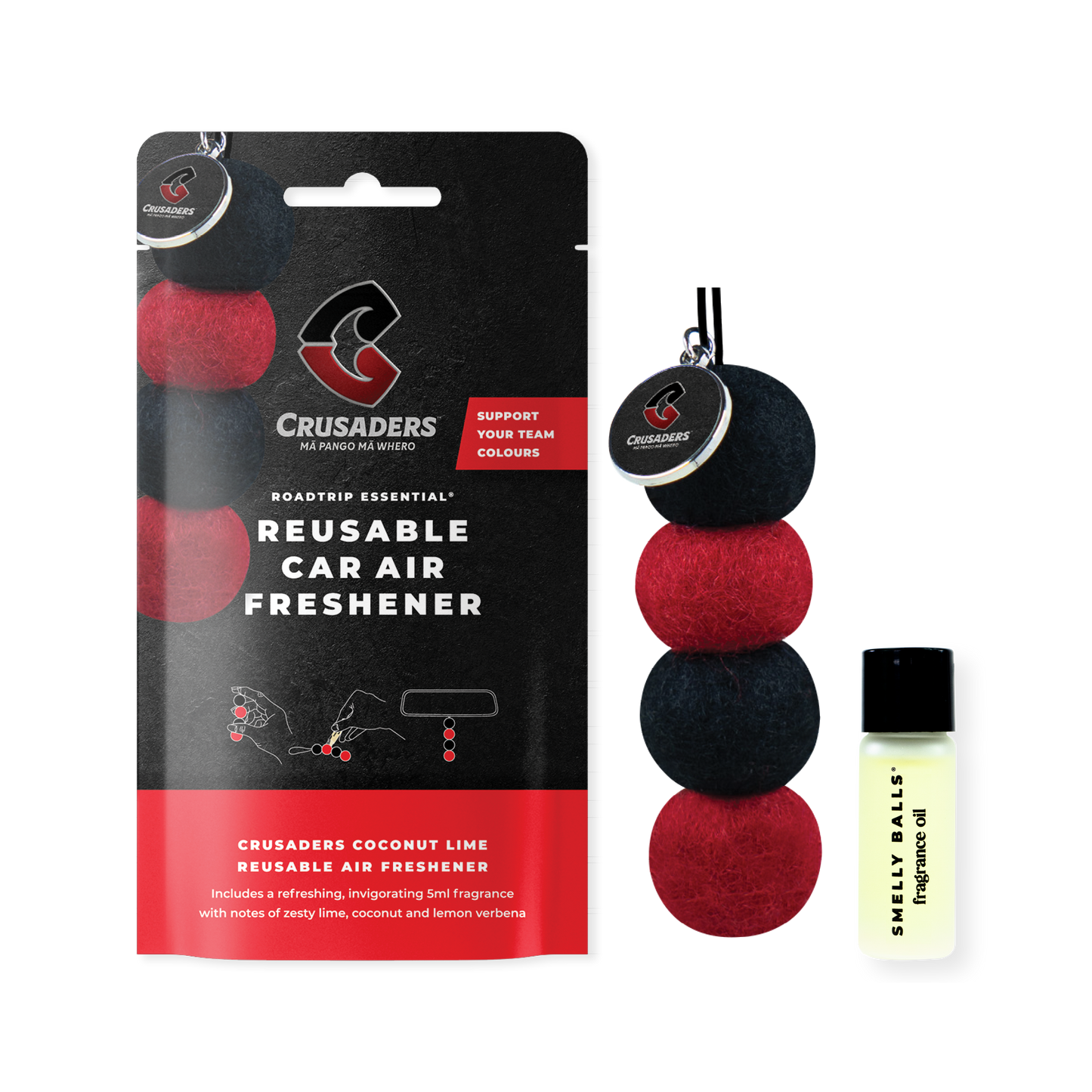 Reusable Car Air Freshener CHRISTCHURCH CRUSADERS - Coconut + Lime