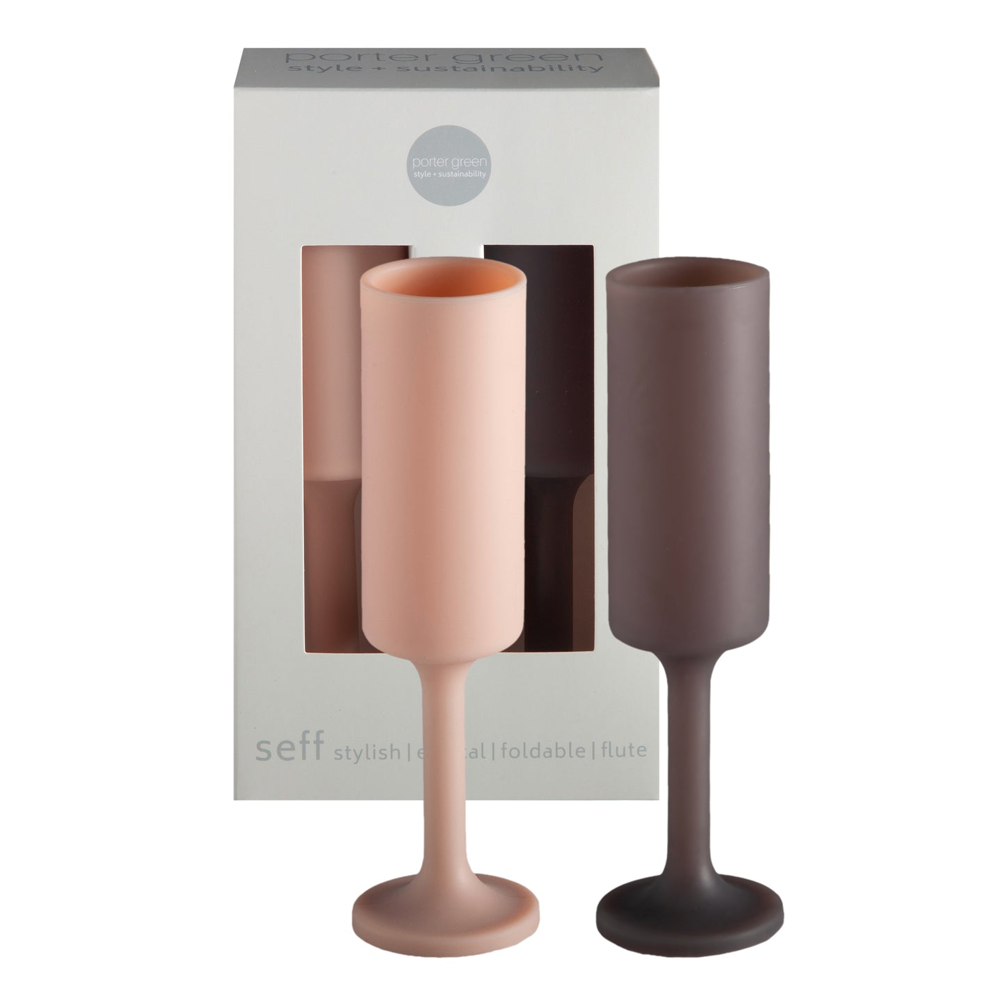Porter Green | Seff | Silicone Unbreakable Champagne Flutes | Latte + Donkey