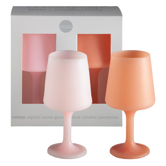 Porter Green | Swepp | Silicone Unbreakable Wine Glasses | Peach + Petal