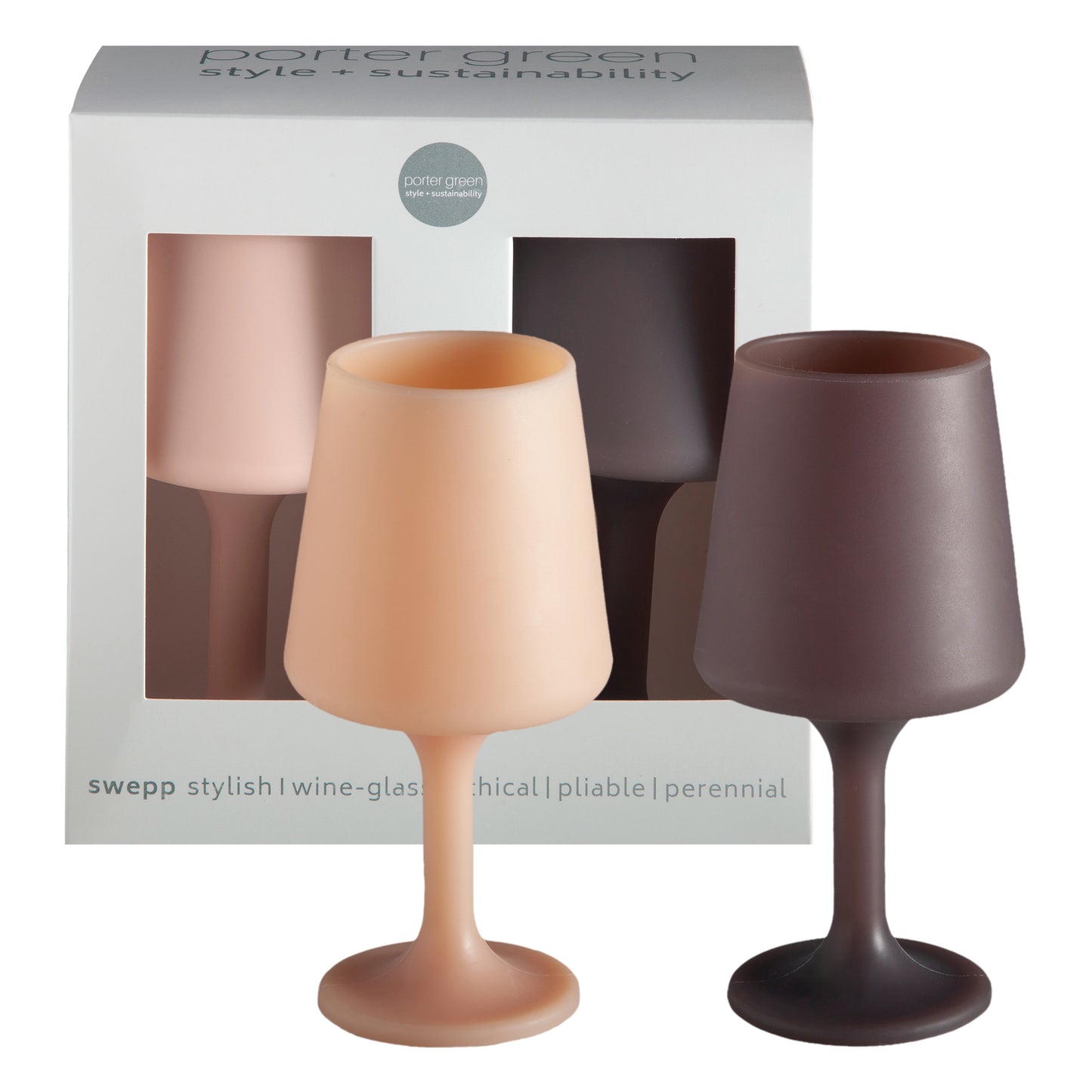 Porter Green | Swepp | Silicone Unbreakable Wine Glasses | Latte + Donkey