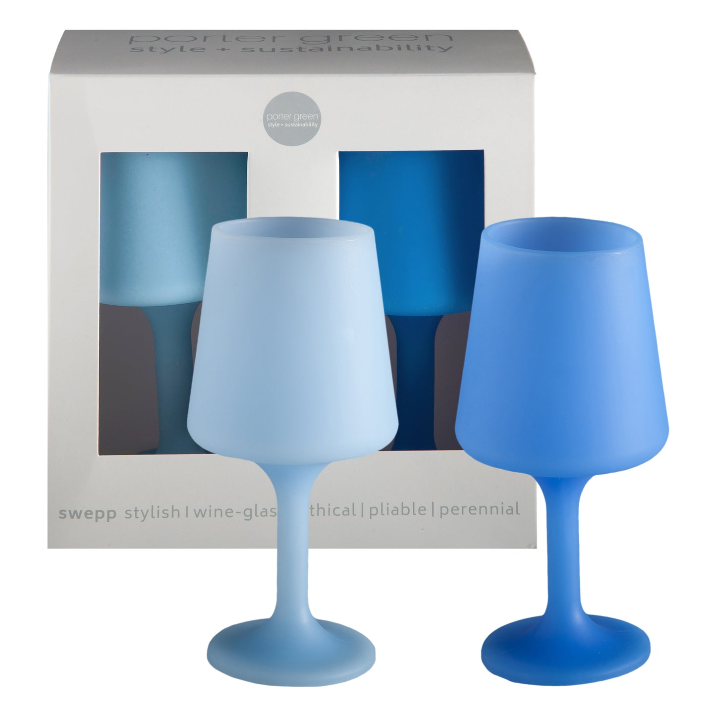 Porter Green | Swepp | Silicone Unbreakable Wine Glasses | Sky + Kingfisher