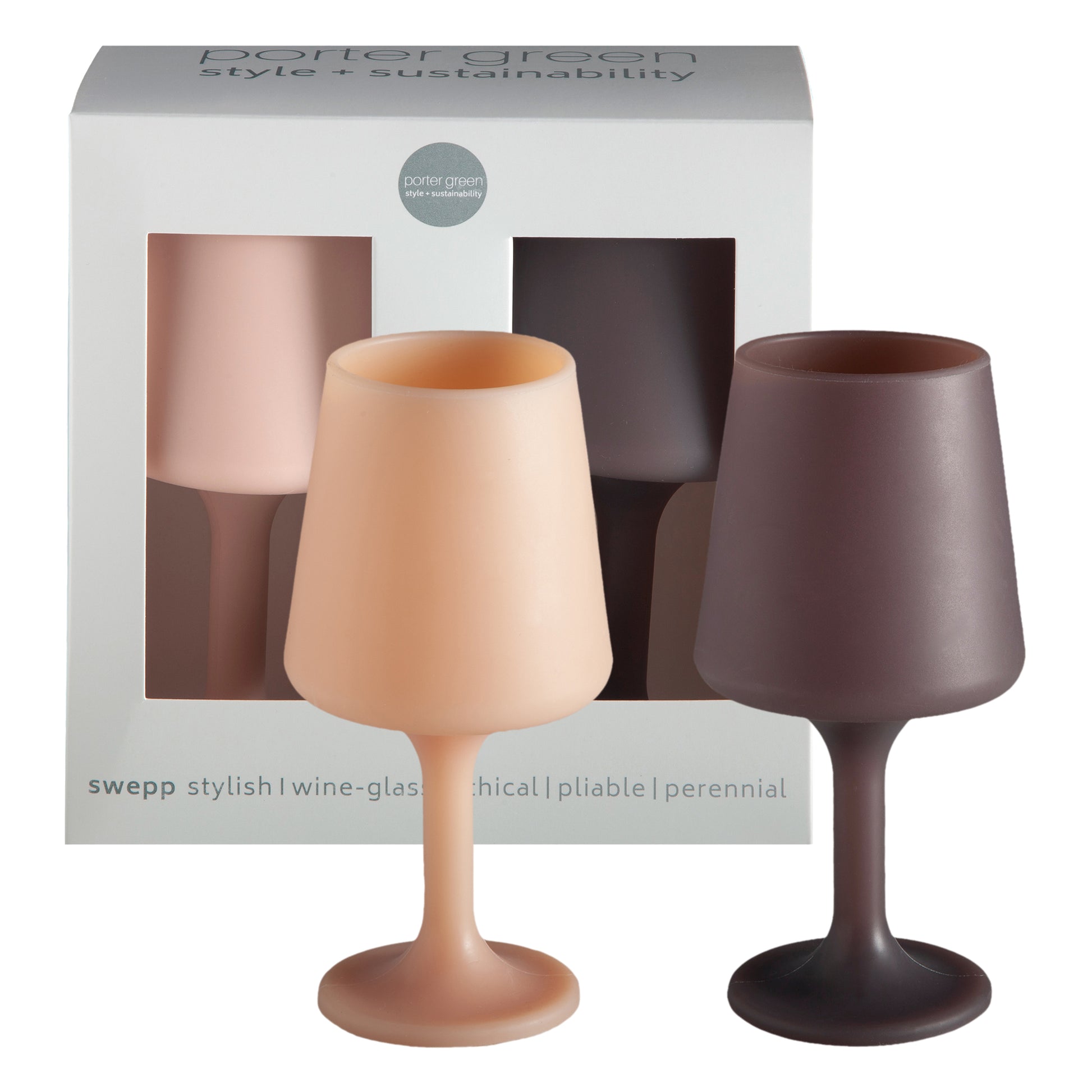 Porter Green | Swepp | Silicone Unbreakable Wine Glasses | Latte + Donkey