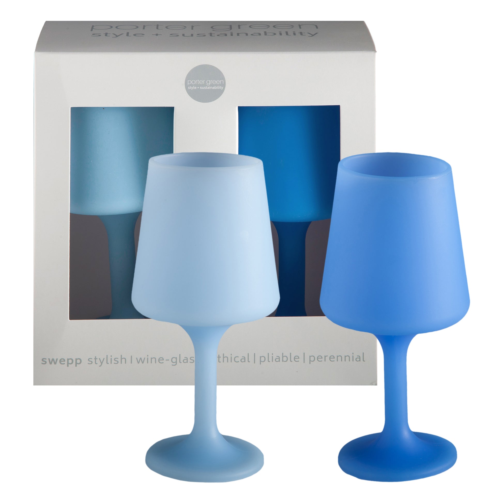 Porter Green | Swepp | Silicone Unbreakable Wine Glasses | Sky + Kingfisher