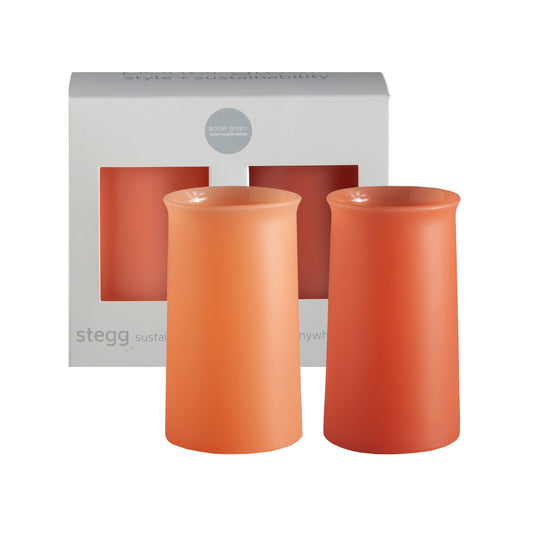Porter Green | Stegg | Silicone Unbreakable Highball Glasses | Terra + Peach